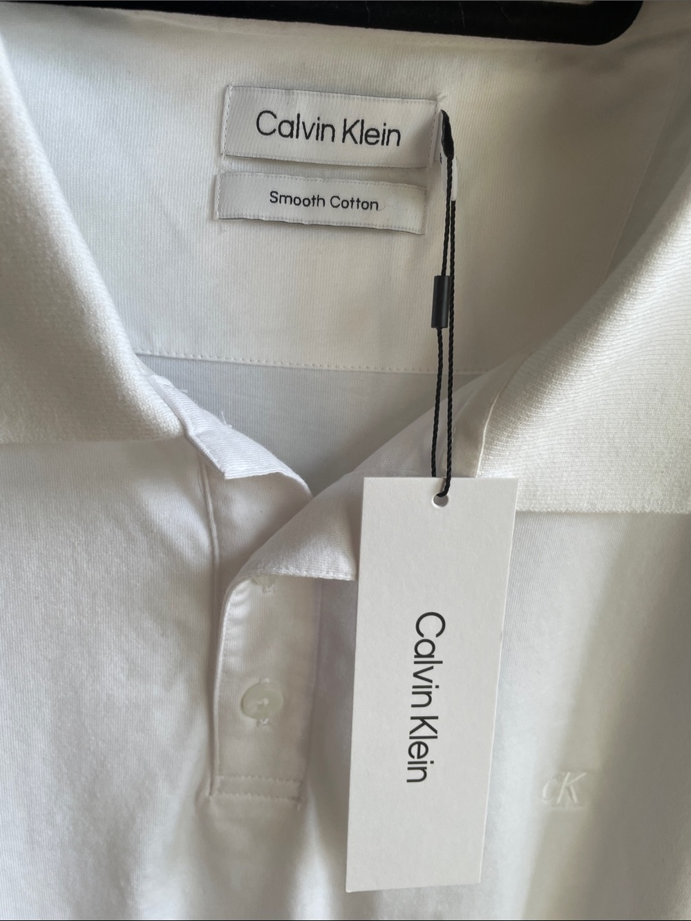 Calvin Klein Men's White Polo Shirt - Short Sleeve Classic - Picture 5 of 5